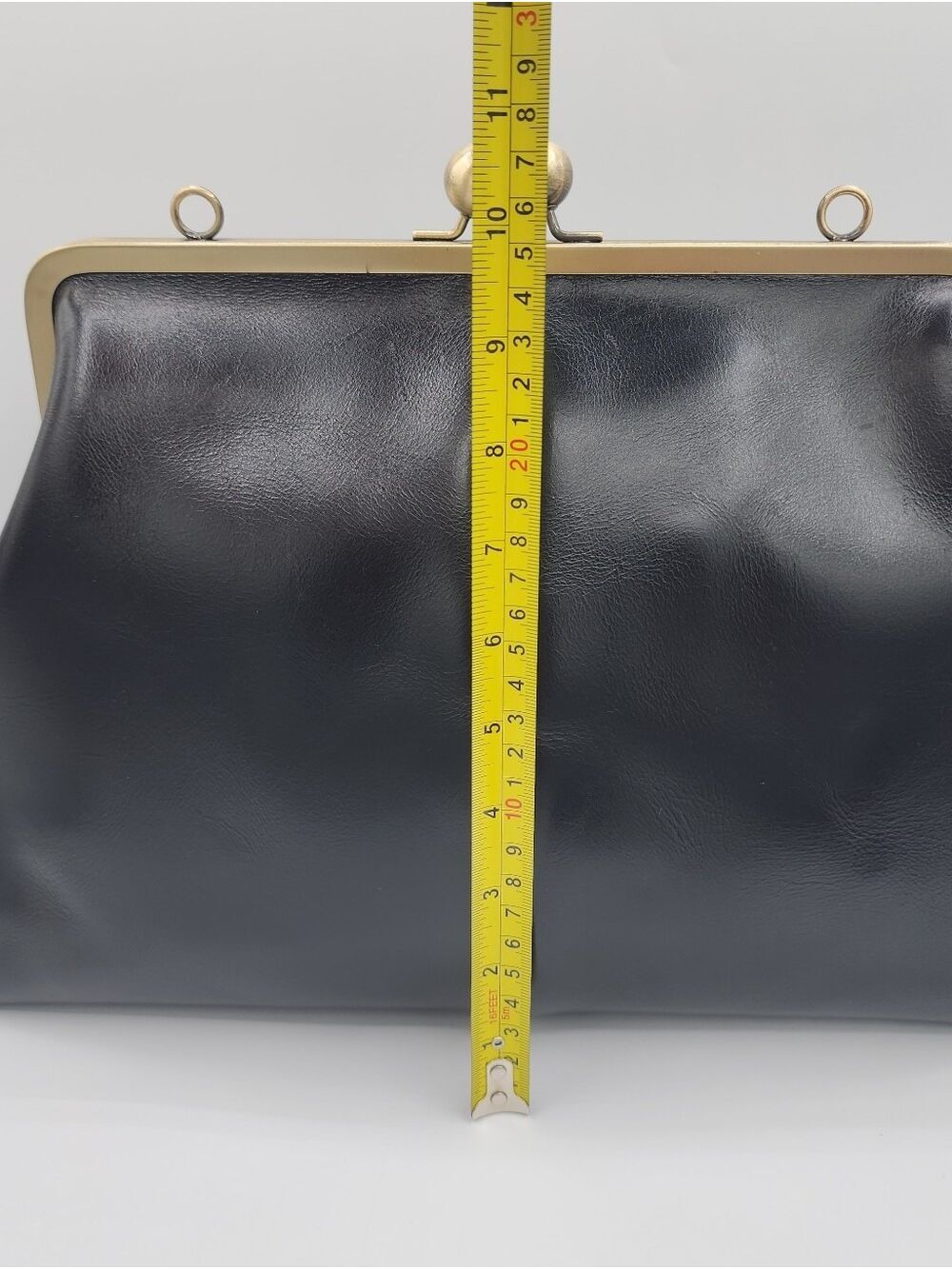 Black Leather Frame Bag #2950 - Picture 5 of 17